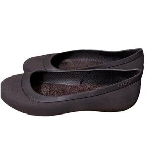Crocs Mammoth Flats Womens Size 8 Brown Ballet Fur Lined Slip On Casual Neutral